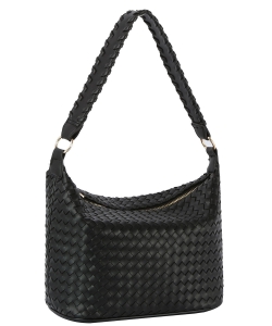 Fashion Woven Hobo Shoulder Bag DXE-0192 BLACK